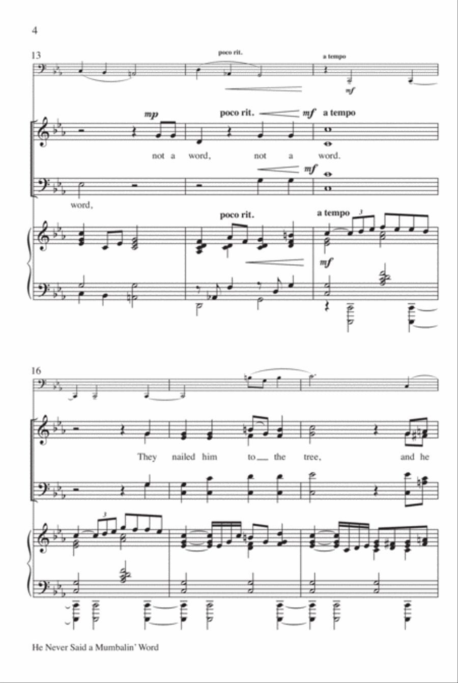 He Never Said a Mumbalin' Word 4-Part scores gallery preview page 4