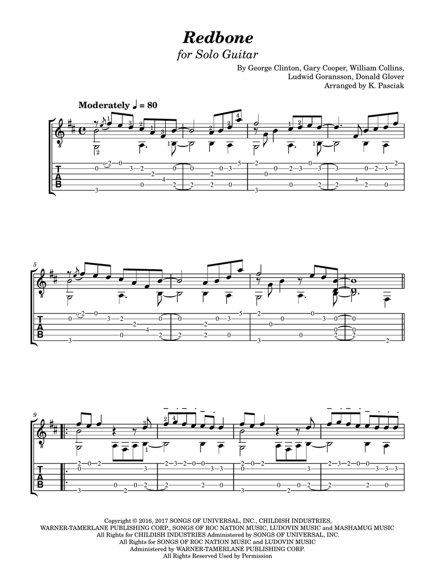 Redbone Acoustic Guitar scores gallery preview page 3