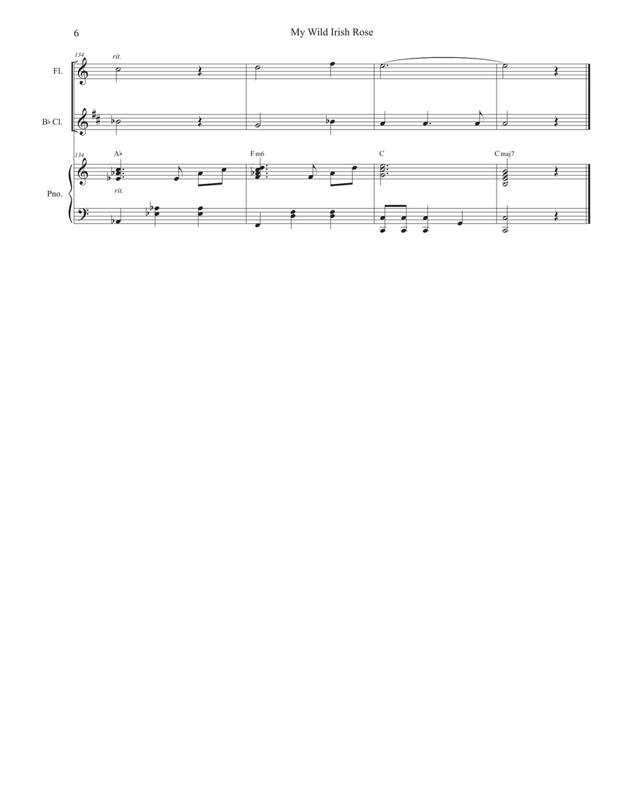 My Wild Irish Rose (Duet for Flute and Bb-Clarinet) Woodwind Duet scores gallery preview page 6