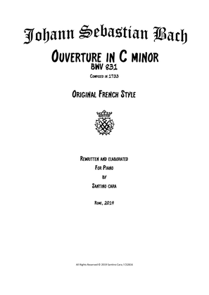 Book cover for Bach - Ouverture in C minor BWV 831 (original version) for Piano