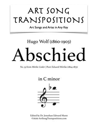 Book cover for WOLF: Abschied (transposed to C minor)