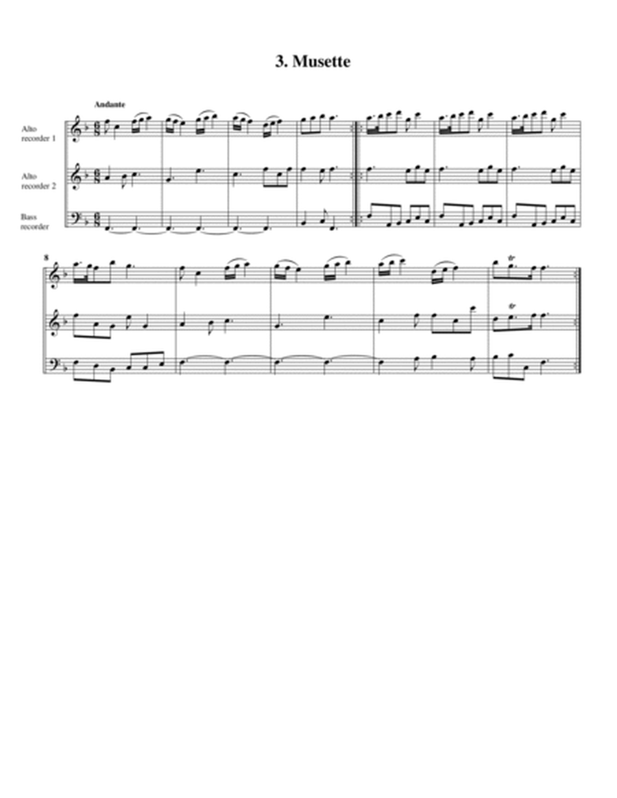Trio sonata HWV 397, Op.5, no.2 (Arrangement for 3 recorders (AAB))