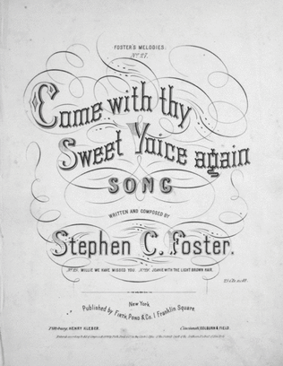 Book cover for Come With Thy Sweet Voice Again. Song