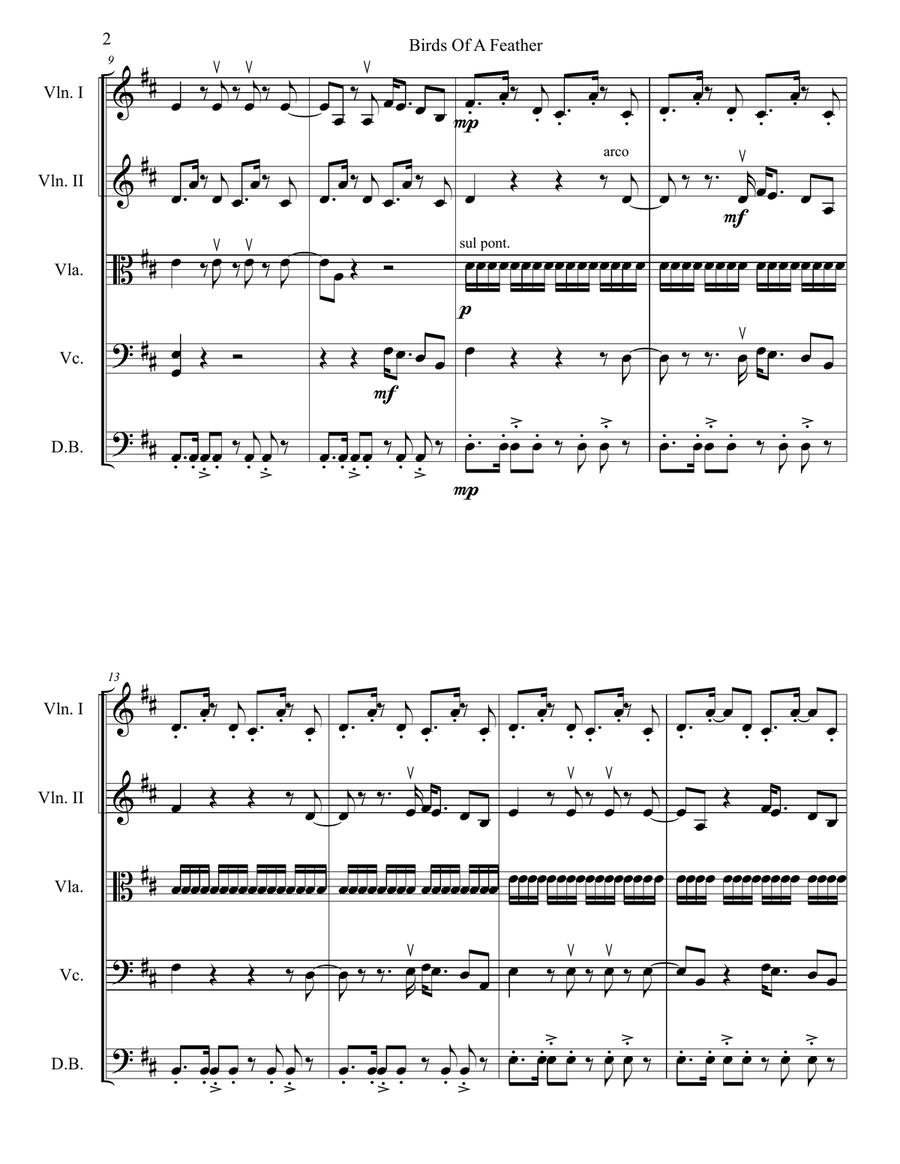 Birds Of A Feather - Score Only Chamber Music scores gallery preview page 3