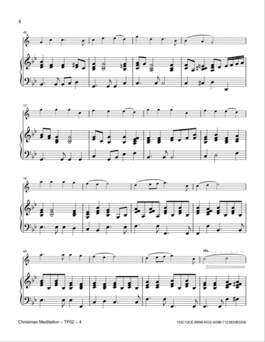 Christmas Meditation Trumpet Solo scores gallery preview page 4