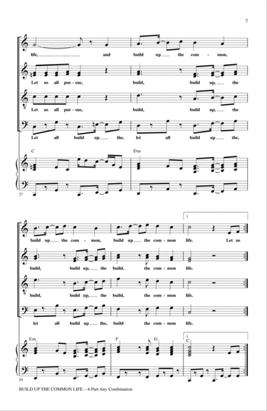 Build Up The Common Life 4-Part scores gallery preview page 5