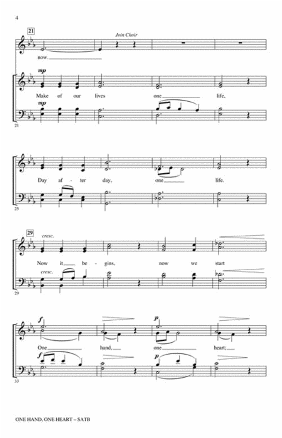 One Hand, One Heart 4-Part scores gallery preview page 4