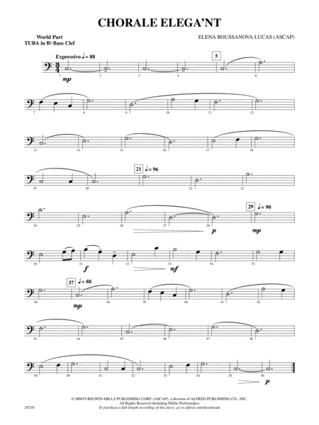 Chorale Elega'nt: (wp) B-flat Tuba B.C.