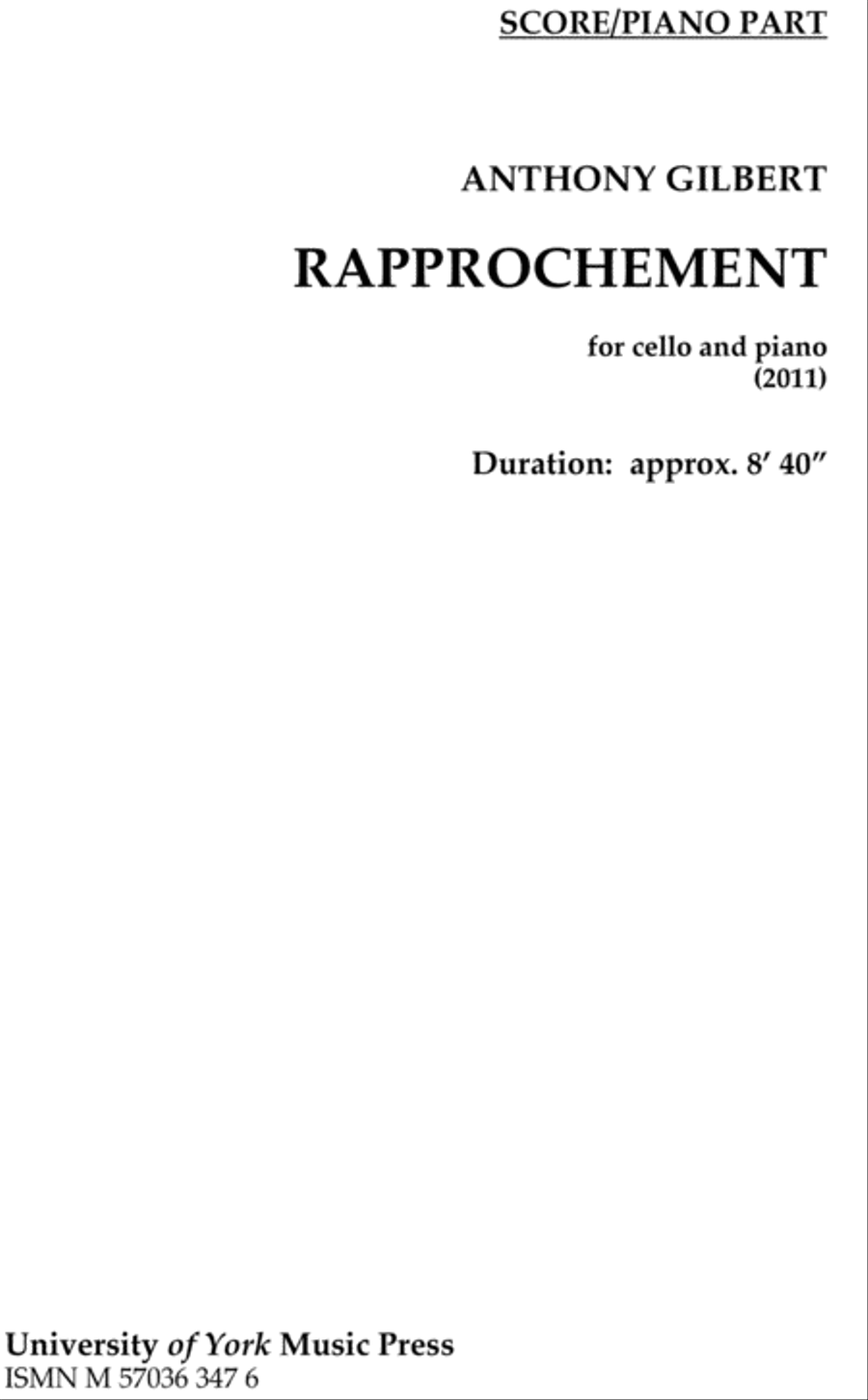 Rapprochement Piano Accompaniment scores gallery preview page 1