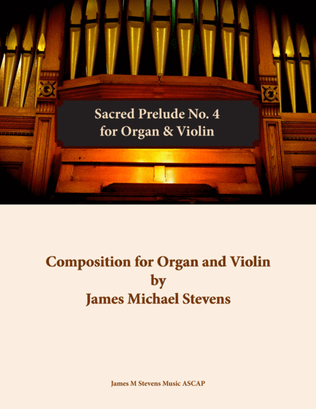 Book cover for Sacred Prelude No. 4 for Organ and Violin