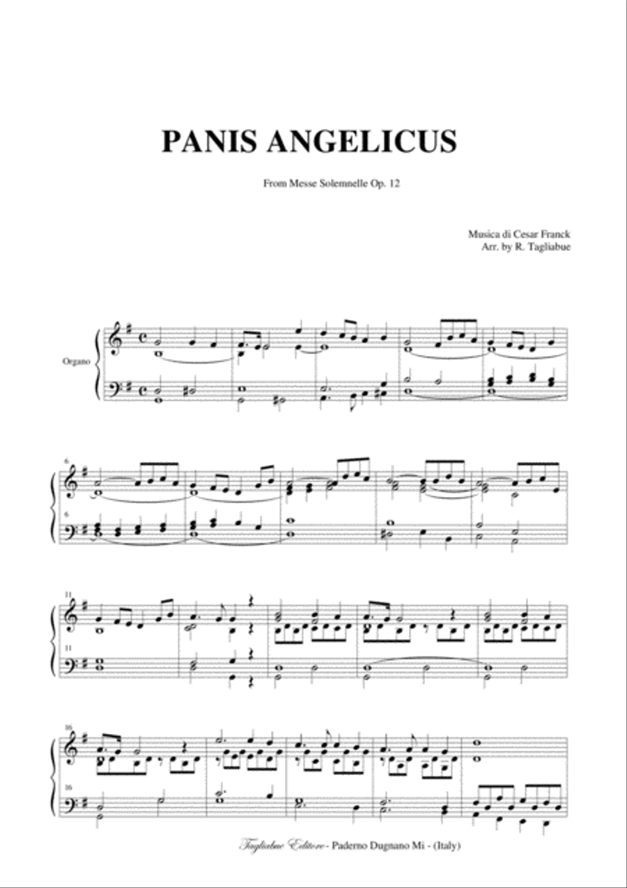 FRANCK - PANIS ANGELICUS - ALL IN ONE FILE: : For Organ Solo, for Soprano, Tenor and Organ, for Alto 4-Part scores gallery preview page 2