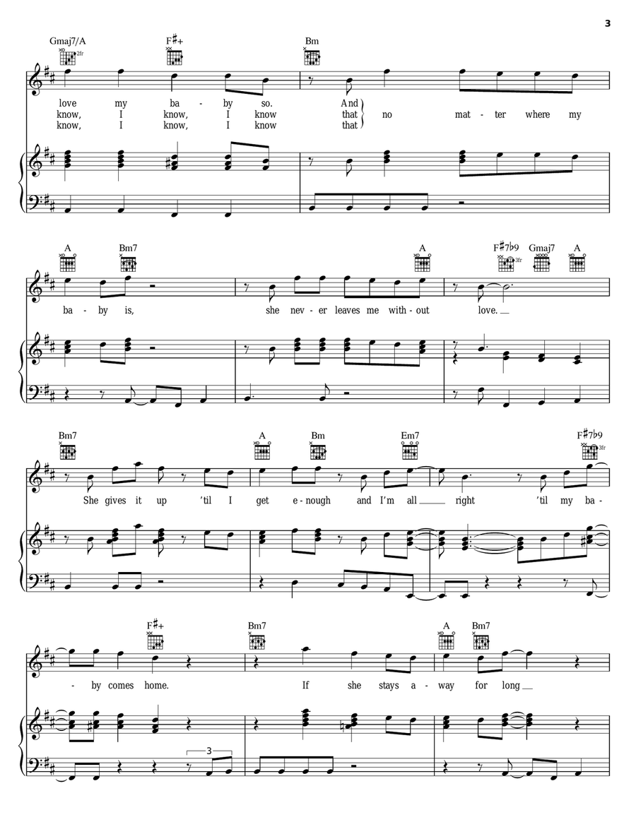 'Til My Baby Comes Home Piano, Vocal, Guitar scores gallery preview page 3