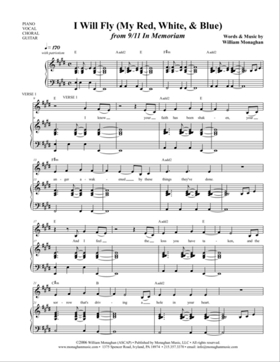 I Will Fly (My Red, White, and Blue) Choir scores gallery preview page 1