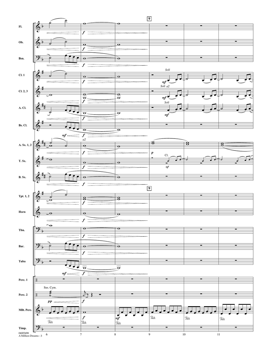 A Million Dreams (from The Greatest Showman) (arr. Michael Brown) - Full Score Concert Band scores gallery preview page 3