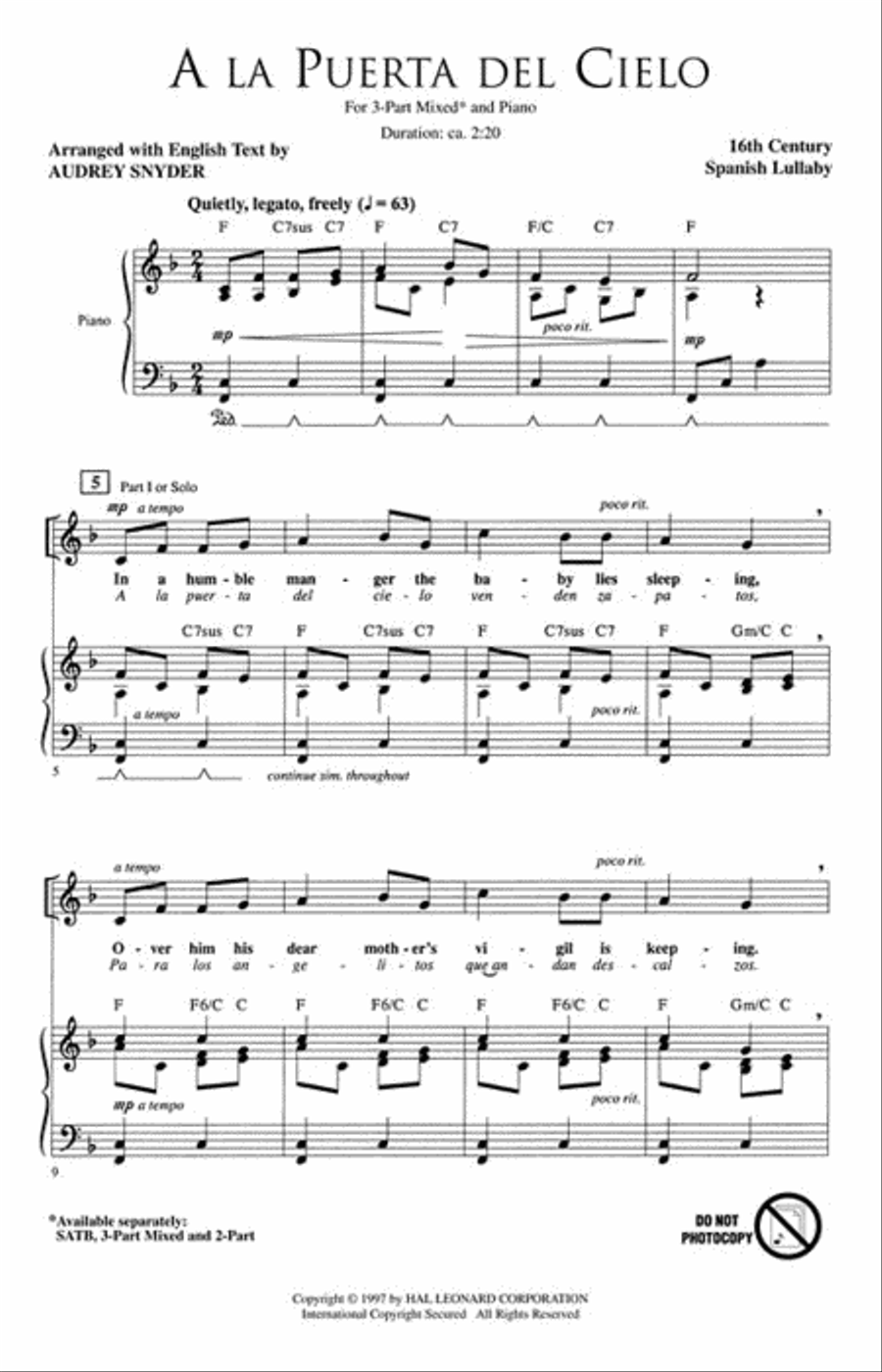 A la Puerta del Cielo 3-Part scores gallery preview page 2
