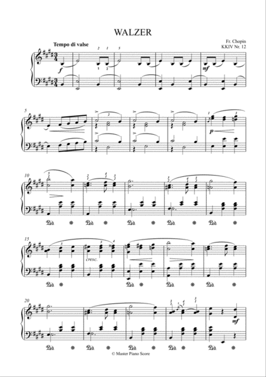 Waltz in E op. posth for piano solo Piano Solo scores gallery preview page 2