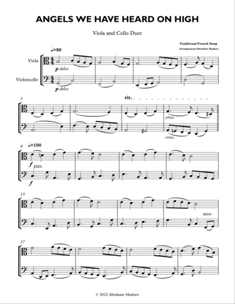 Angels We Have Heard On High Viola and Cello Duet String Duet scores gallery preview page 2