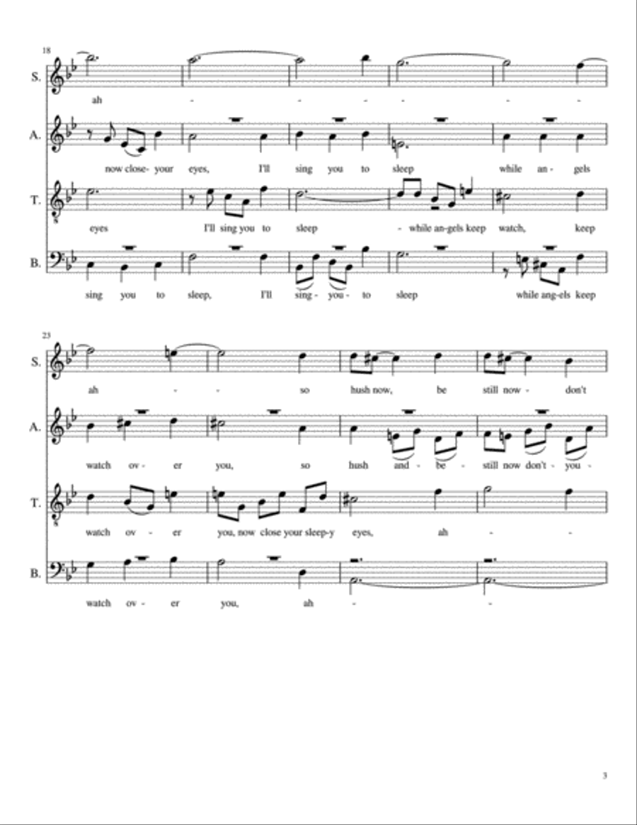 Hush, Hush-a-by, Don't Cry 4-Part scores gallery preview page 3