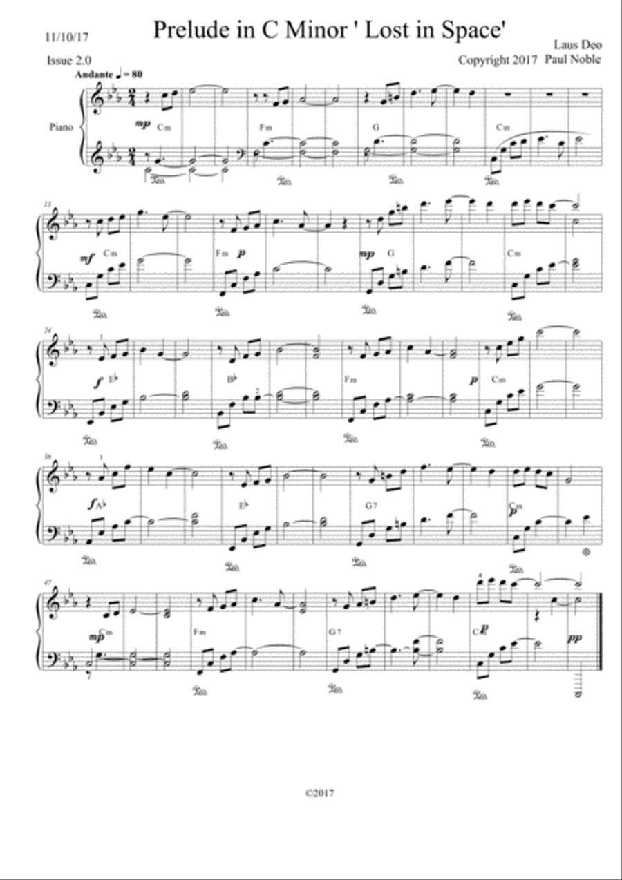 Prelude in C Minor 'Lost in Space' 2.0 Piano Solo scores gallery preview page 1
