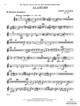 Alarums, Op. 27: E-flat Baritone Saxophone