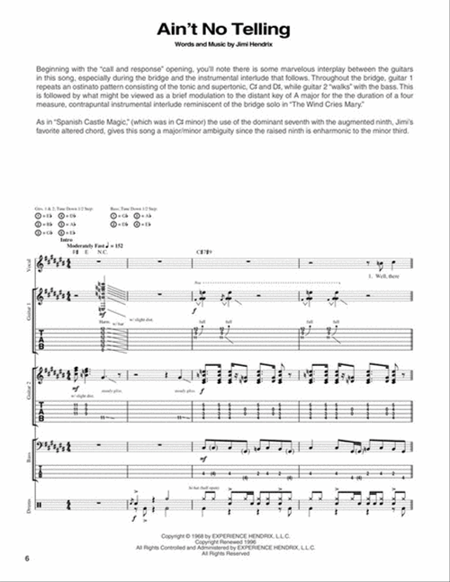 Jimi Hendrix – The Complete Scores Guitar Tablature scores gallery preview page 5