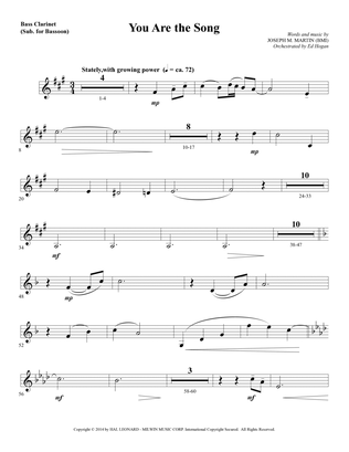 Book cover for You Are the Song - Bass Clarinet (sub. Bassoon)