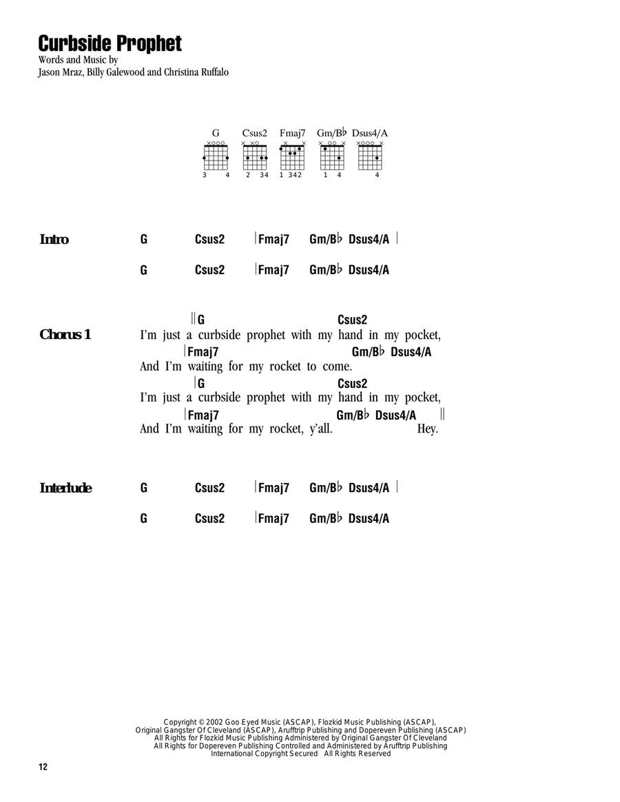 Curbside Prophet Acoustic Guitar scores gallery preview page 1