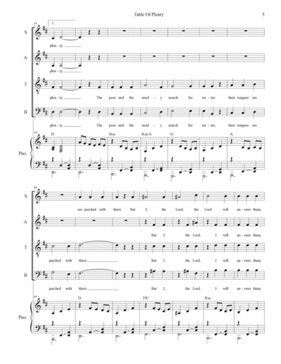 Table of Plenty (SATB) image number null