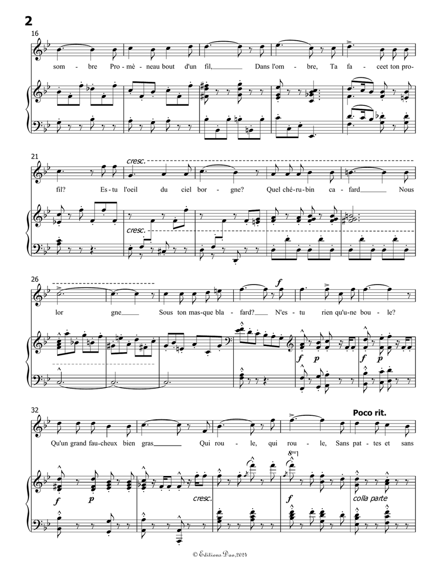 Ballade à la lune, by Edouard Lalo, in B flat Major Piano, Vocal scores gallery preview page 4