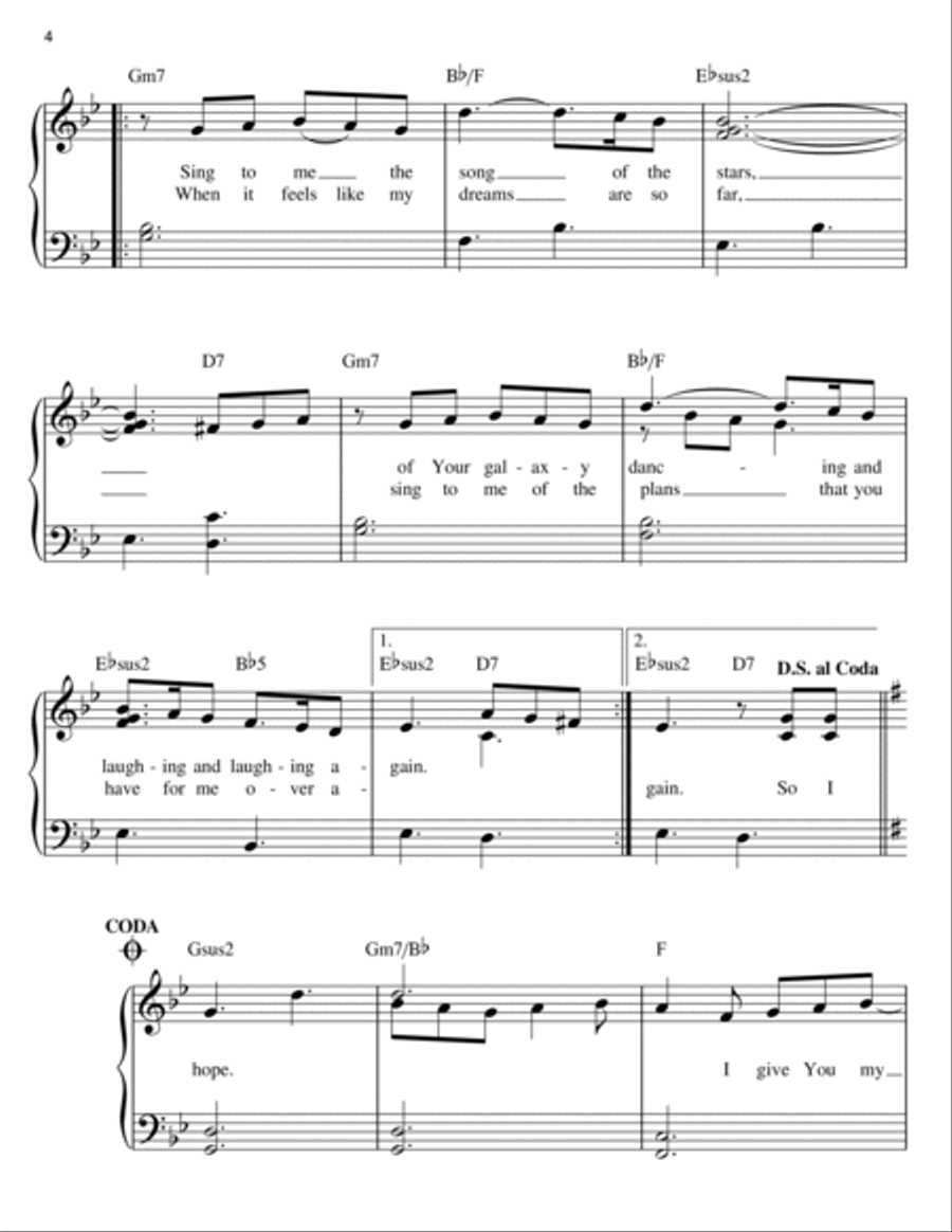 Only Hope Easy Piano scores gallery preview page 4
