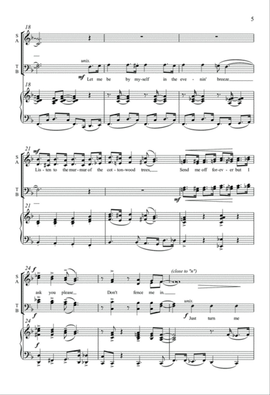 Don't Fence Me In Don't Fence Me In 4-Part scores gallery preview page 4