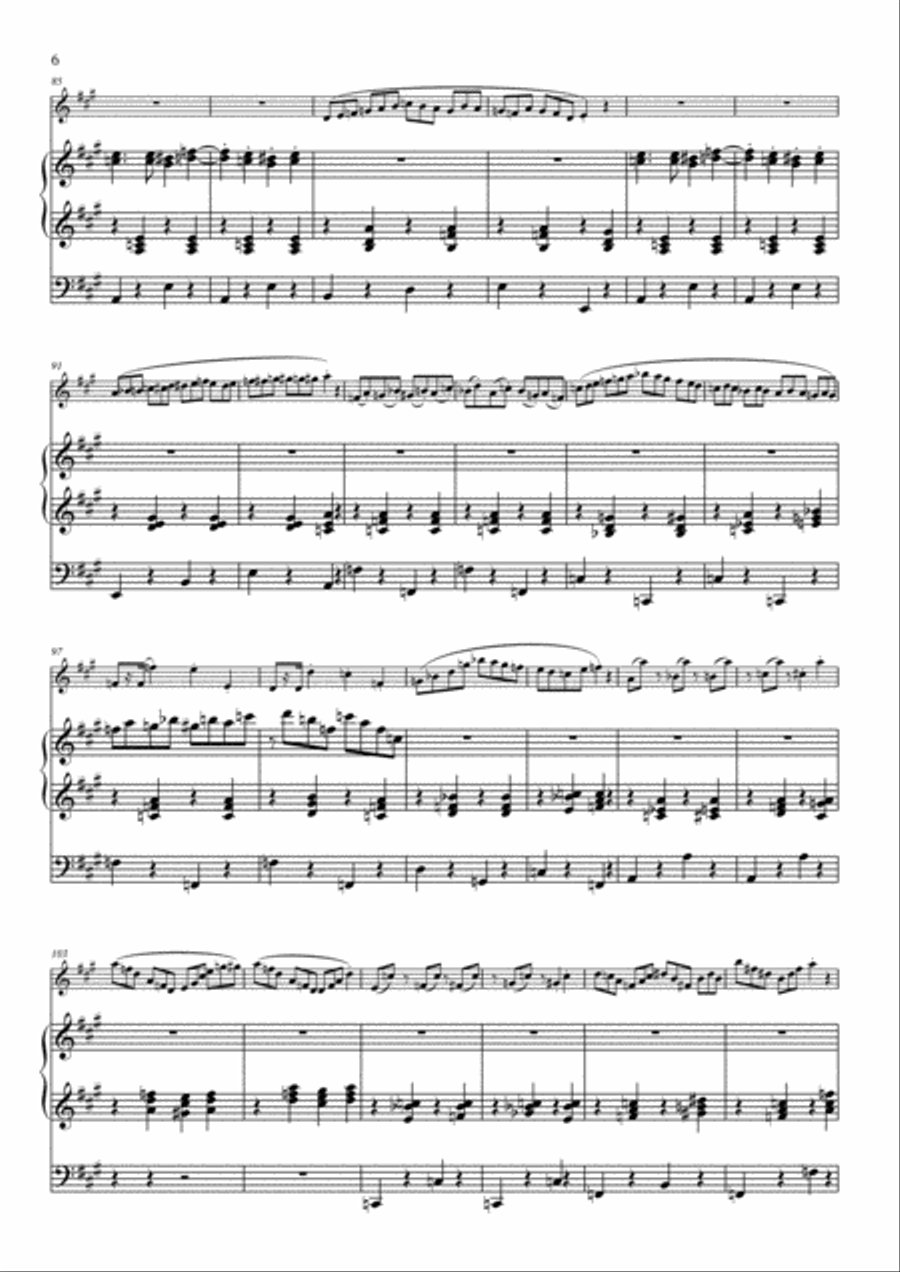Scherzo brillante for piccolo (flute) and organ Woodwind Duet scores gallery preview page 6