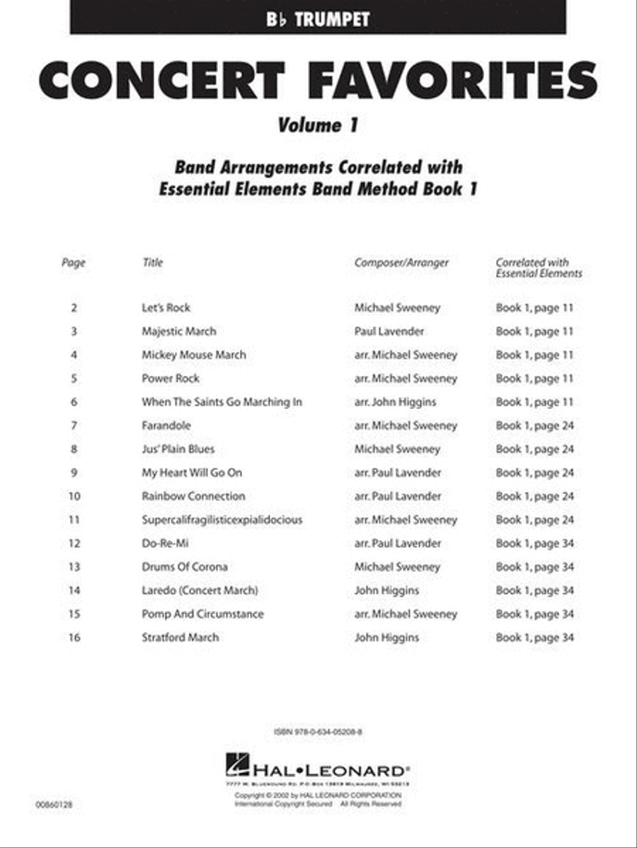 Concert Favorites Vol. 1 – Bb Trumpet Concert Band Methods scores gallery preview page 3