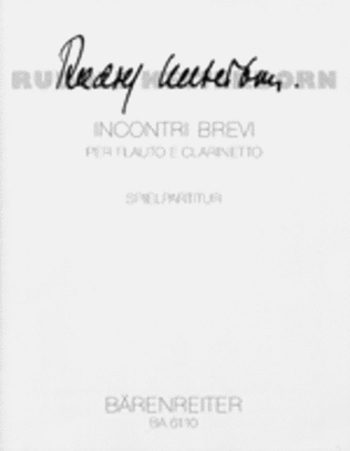 Incontri brevi per Flauto e Clarinetto (1967)