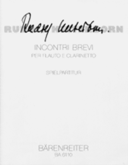 Incontri brevi per Flauto e Clarinetto (1967)