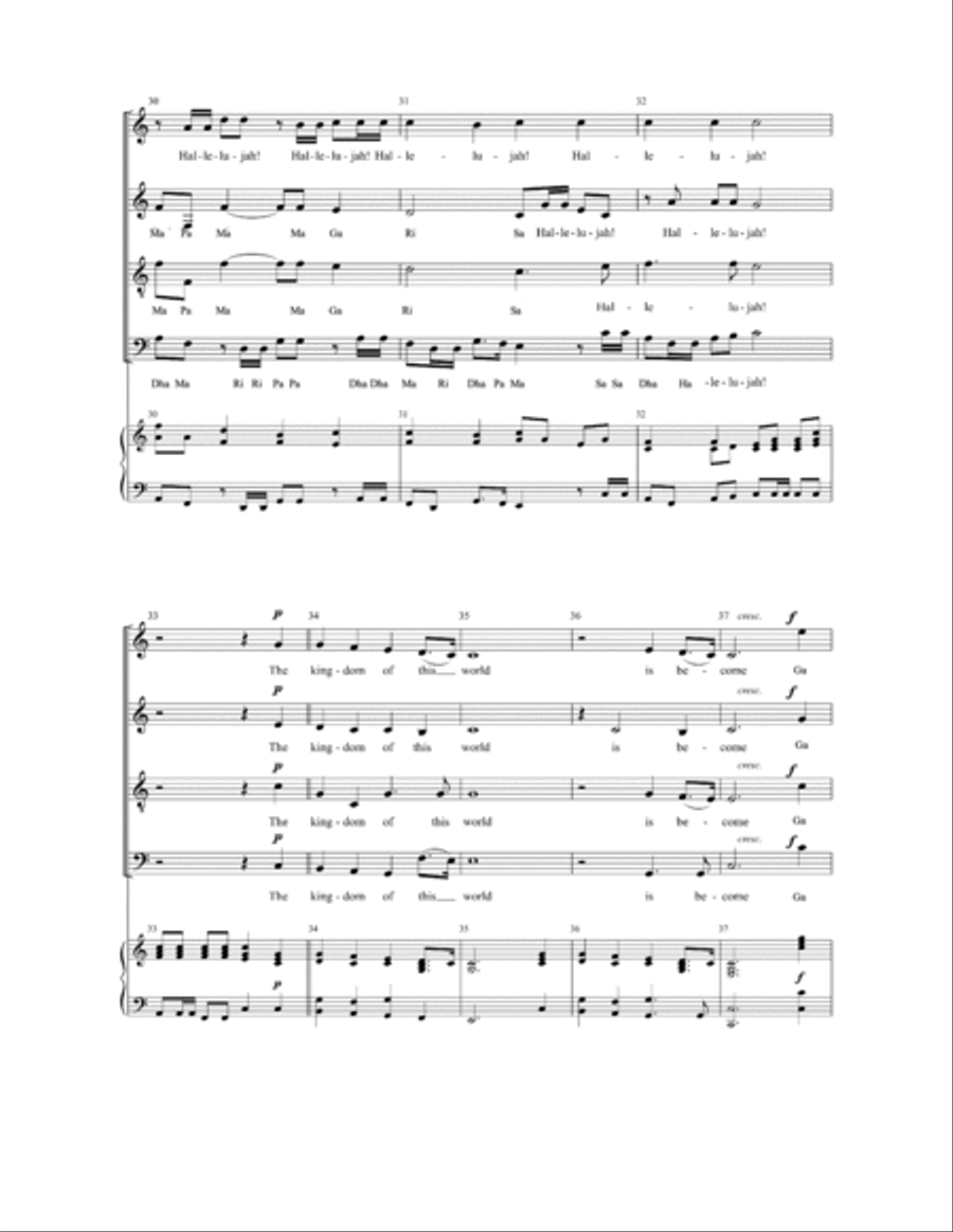 Hallelujah Chorus (Eastern Indian Classical) 4-Part scores gallery preview page 5
