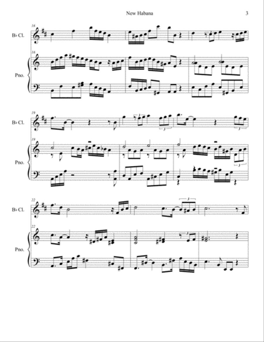 New Habana for Piano and Clarinet Clarinet Solo scores gallery preview page 3