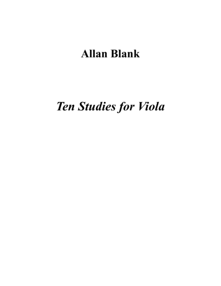 [Blank] Ten Studies for Viola