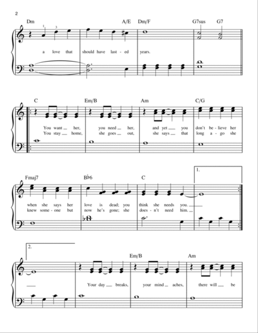 For No One For No One Easy Piano scores gallery preview page 2