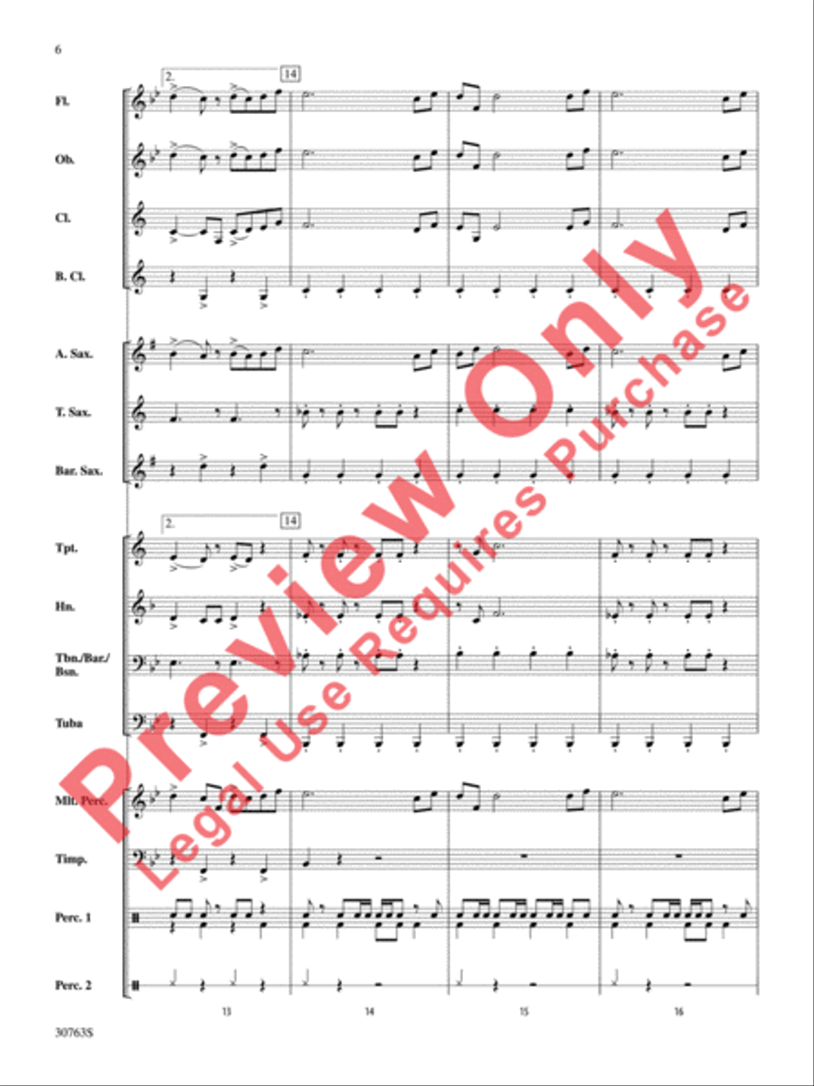 Raiders March (score only) Concert Band scores gallery preview page 7