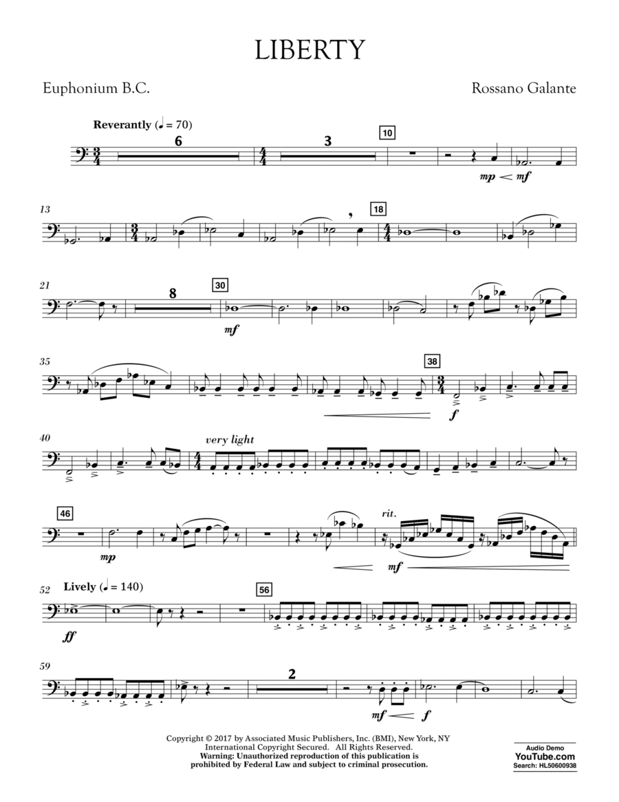 Liberty - Euphonium B.C. Euphonium scores gallery preview page 1