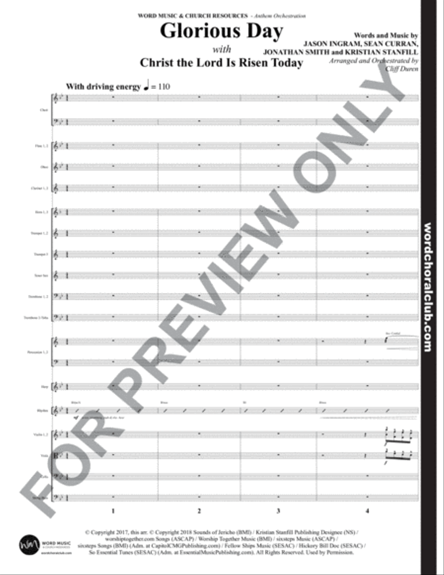 Glorious Day with Christ the Lord Is Risen Today - Orchestration Choir scores gallery preview page 2