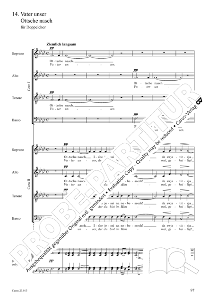 Liturgy of St. John Chrysostom op. 31 for mixed choir a cappella (Chrysostomos-Liturgie op. 31 fur Chor a cappella mit singbarem deutschem Text)