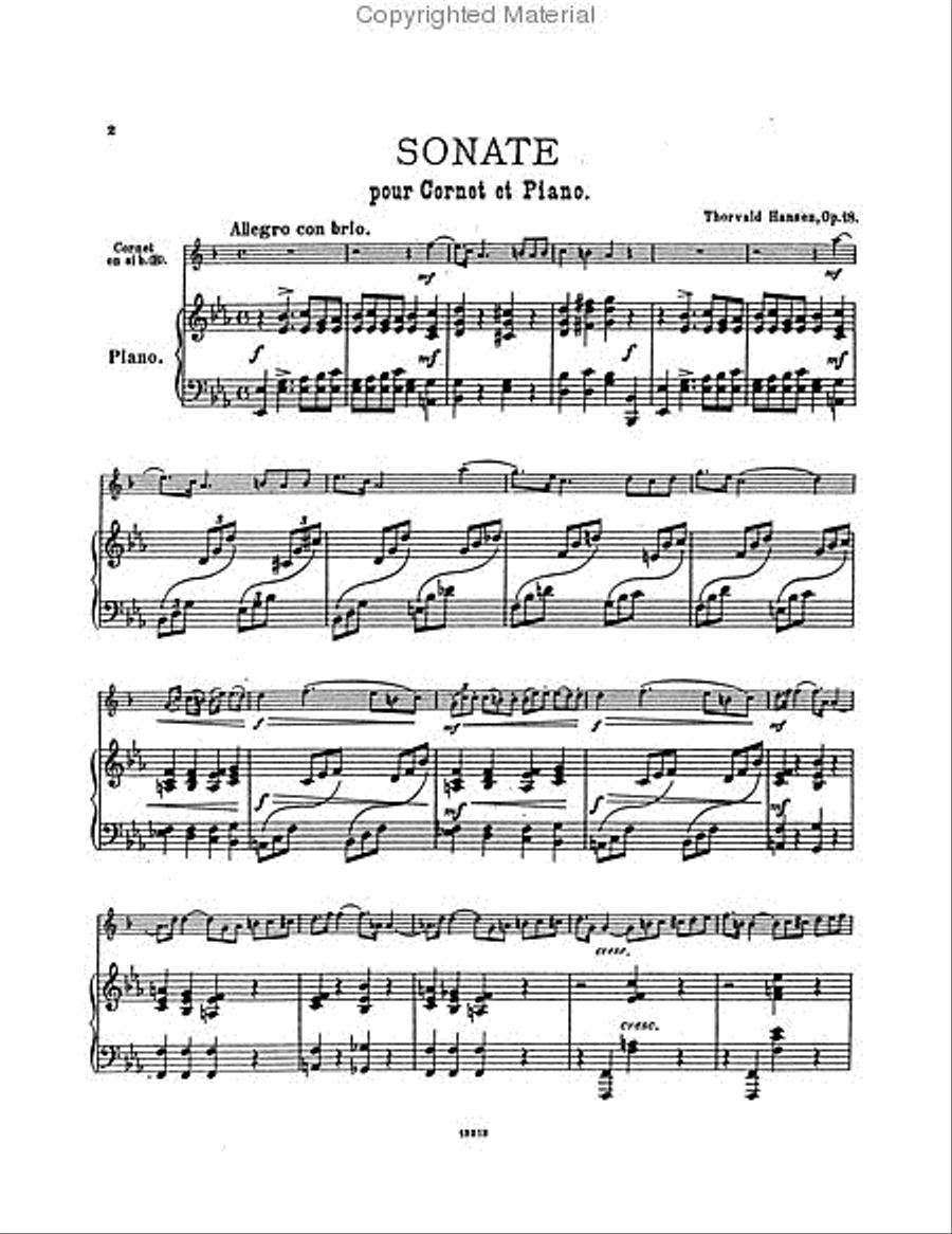 Sonata for Cornet and Piano, Op. 18