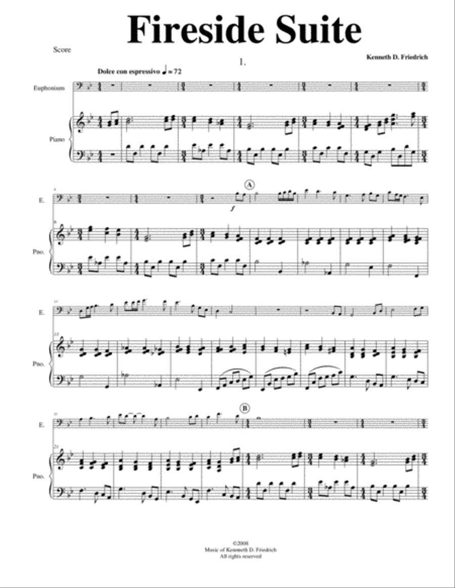 Fireside Suite Fireside Suite Euphonium scores gallery preview page 1