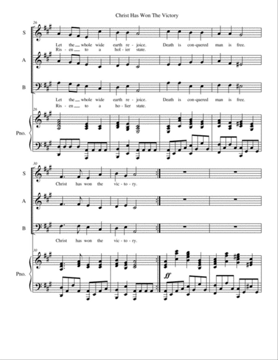 Christ Has Won The Victory (An Easter Medley) 3-Part scores gallery preview page 5