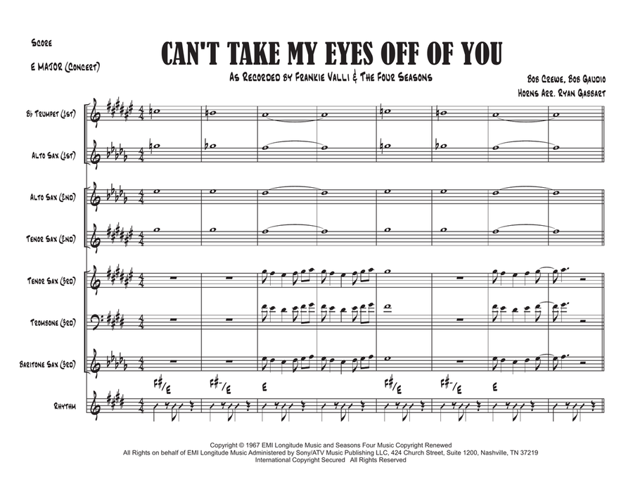 Can't Take My Eyes Off Of You Tenor Saxophone scores gallery preview page 1