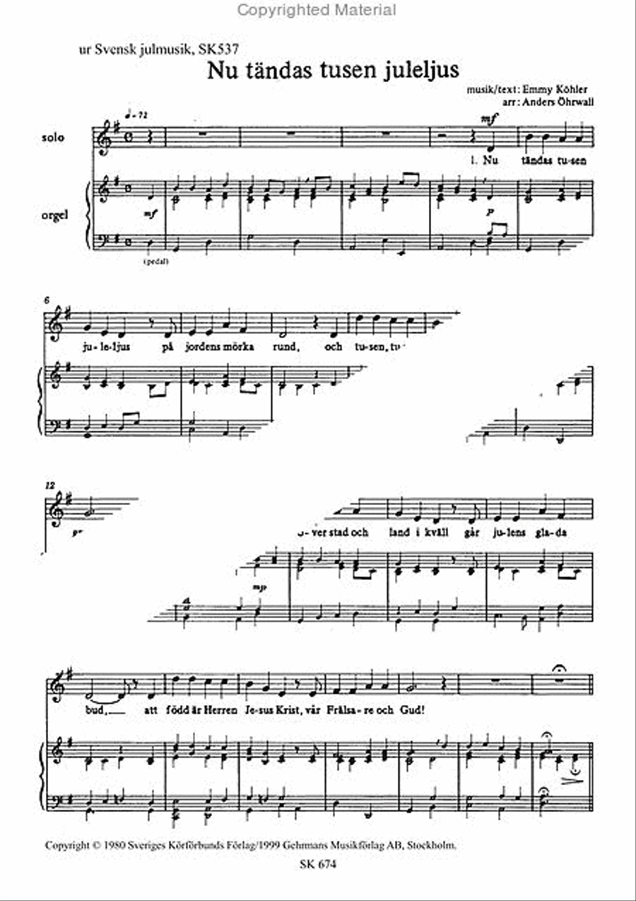 Nu tandas tusen juleljus 4-Part scores gallery preview page 2
