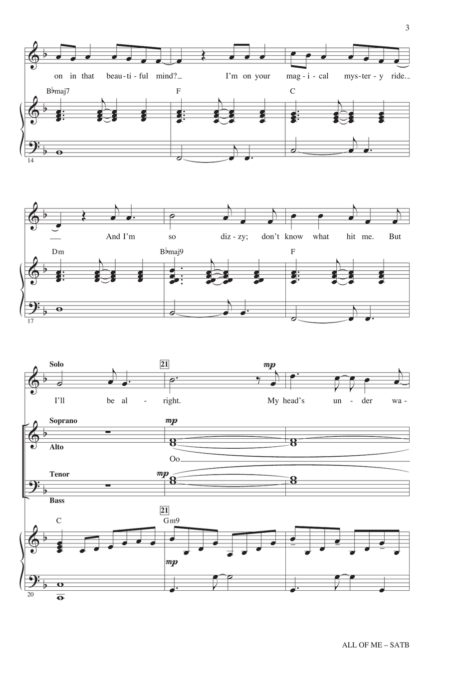 All Of Me (arr. Mac Huff) 4-Part scores gallery preview page 2