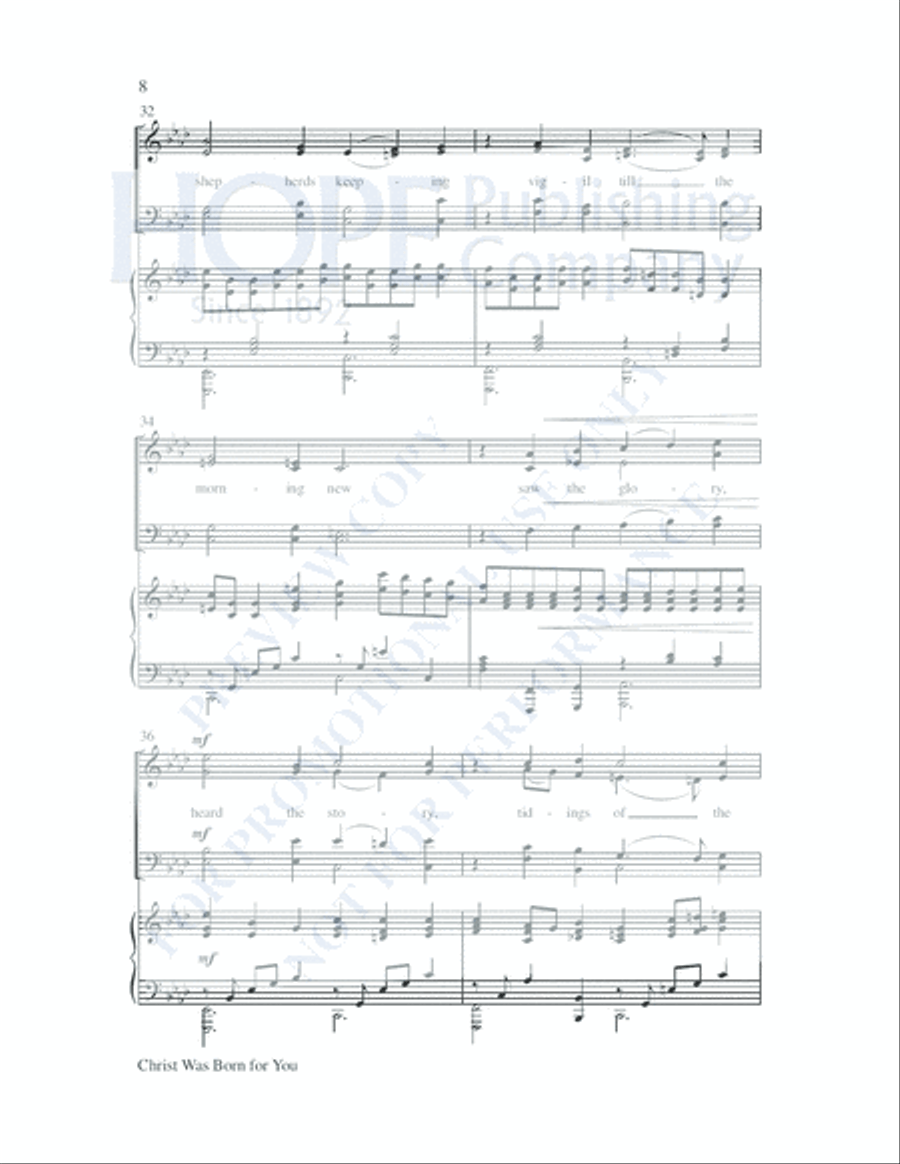 Christ Was Born for You 4-Part scores gallery preview page 9